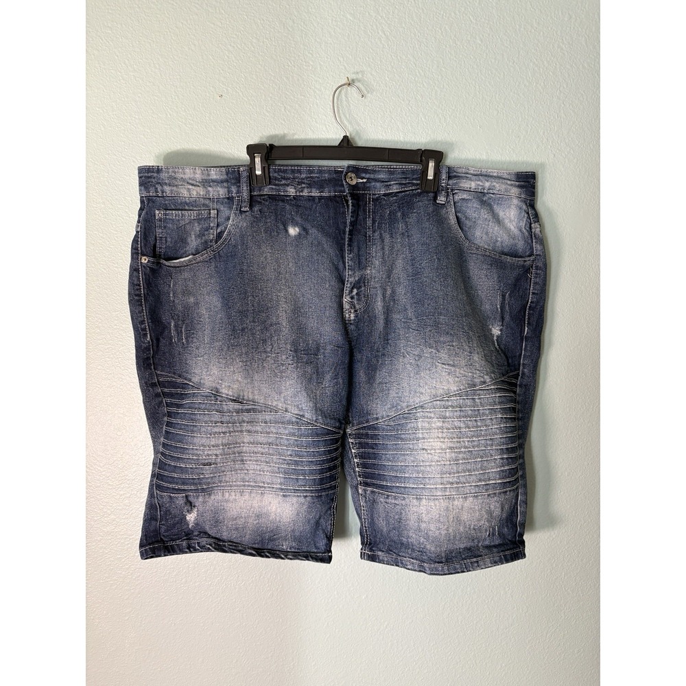 Southpole Mens 46 Denim Moto Jean Shorts Distressed Relaxed Fit Y2K Hip Hop Jort